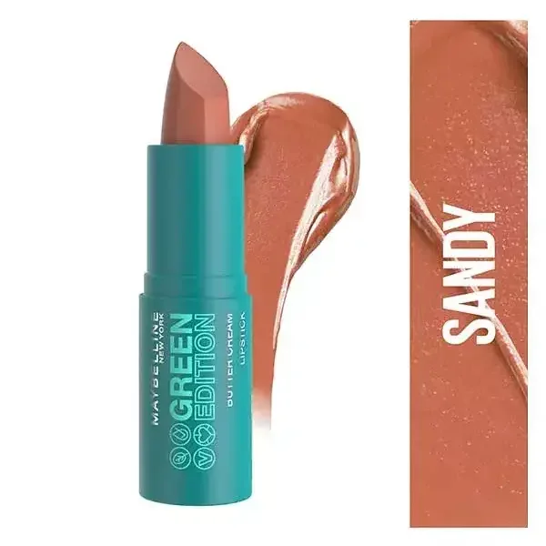 014 Sandy - Rouge à Lèvres Satiné & Pigmenté au Beurre de Cacao Butter Cream Green Edition Vegan de Maybelline New York