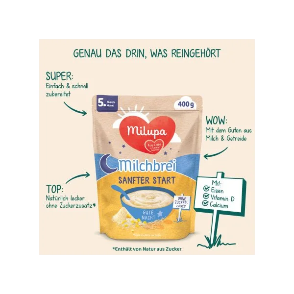 Abendbrei Milch Sanfter Start Gute Nacht ab dem 5. Monat, 400 g