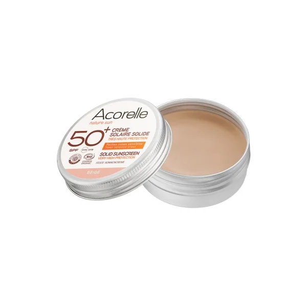 Acorelle Crème Solaire Solide SPF50+ Bio 20 g - Teinte : Beige