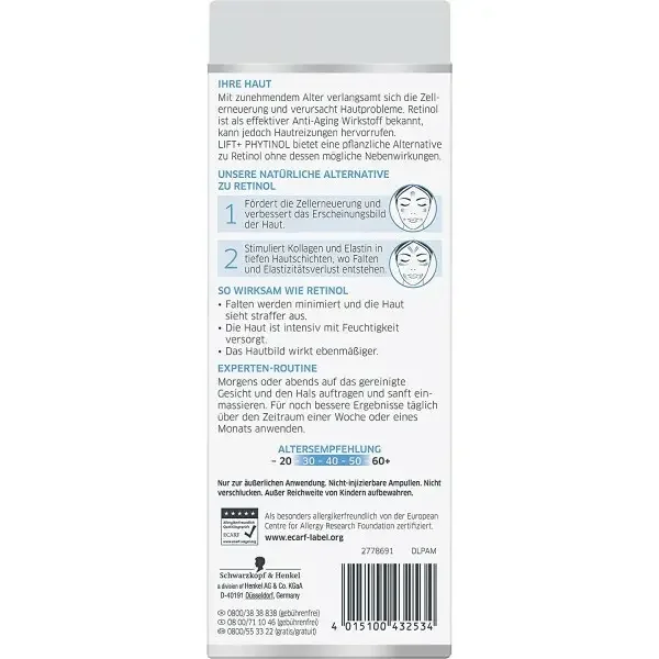 Ampoules Anti-âge 1,3 ml x 7 ampoules DIADERMINE LIFT+ PHYTINOL de DIADERMINE