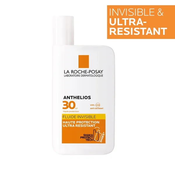 ANTHELIOS - SPF30 Fluide Solaire Invisible avec Parfum Peaux Normales à Mixtes, 50ml
