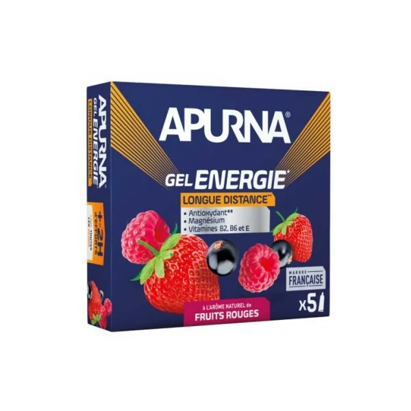 Apurna Gel Énergie Longue Distance 5 x 35 g - Arôme : Fruits Rouges
