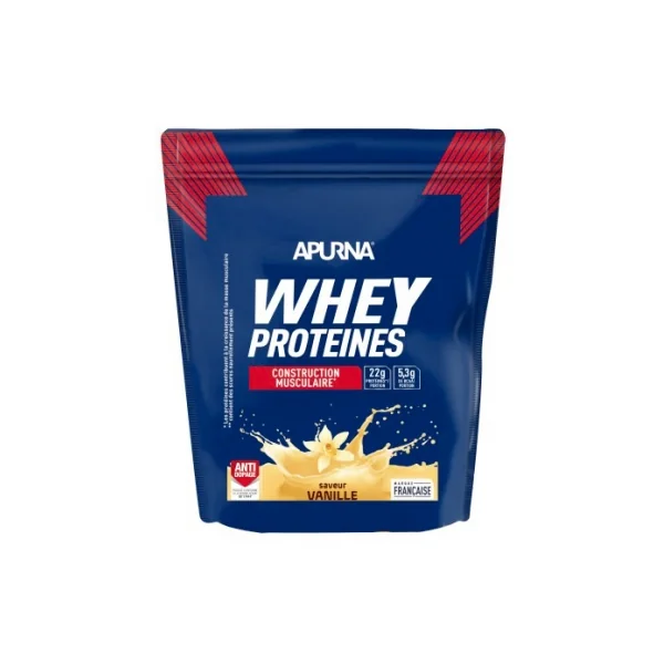 Apurna Whey Protéines Construction Musculaire 720 g - Saveur : Vanille