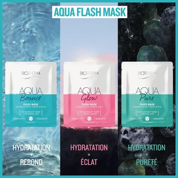 AQUASOURCE BOUNCE - Masque en Tissu Concentré en Acide Hyaluronique - Peaux Matures, 31g