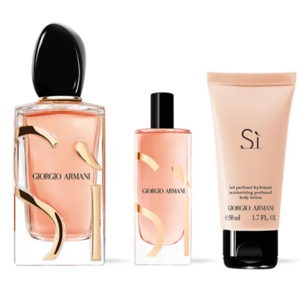 Armani - Sì Coffret Eau de Parfum Intense avec son Vaporisateur de Sac et son Lait Parfumé