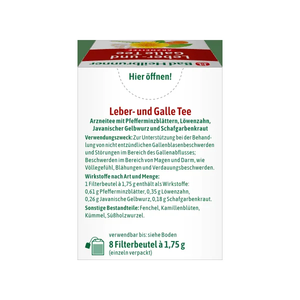 Arzneitee, Leber- & galle Tee (8 Beutel), 14 g