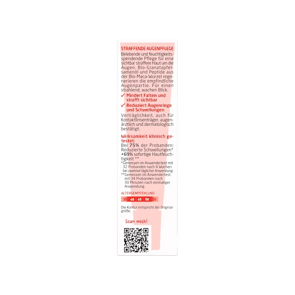 Augencreme straffend Granatapfel & Maca-Peptide, 12 ml