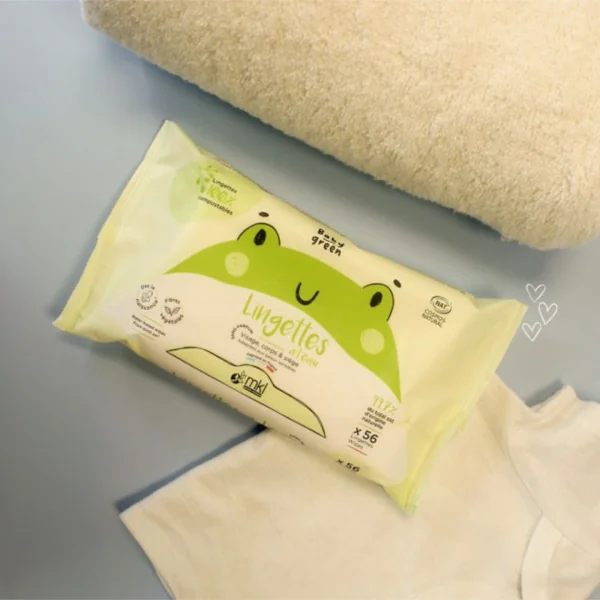 Baby Green Lingettes À L'Eau Bio, 56 Lingettes