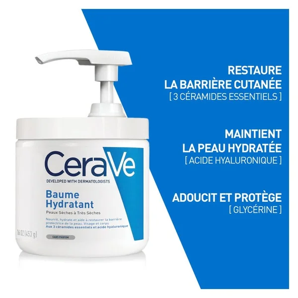 Baume Hydratant - Visage et Corps Peaux Sèches à très Sèches pot, 454 ml