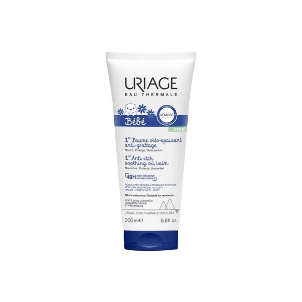 BEBE - 1er Baume Oléo-Apaisant Anti-grattage - Visage et Corps - Peaux Très Sèches à Tendance Atopique, 200ml