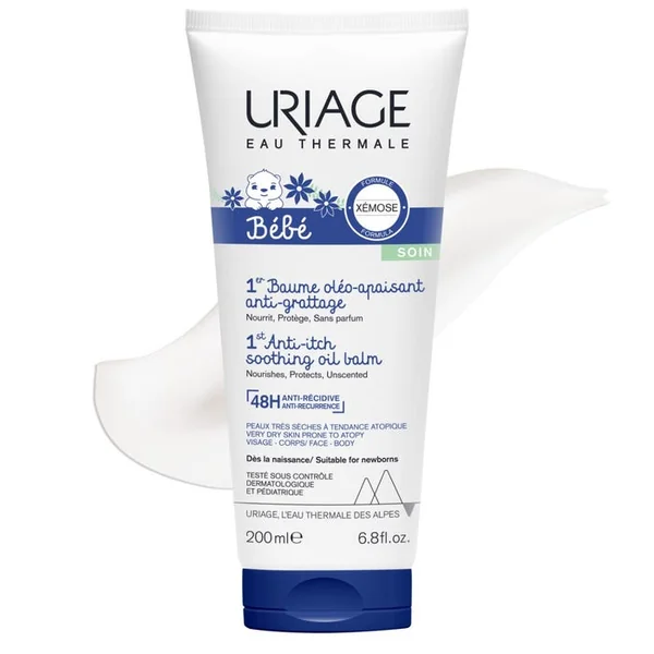 BEBE - 1er Baume Oléo-Apaisant Anti-grattage - Visage et Corps - Peaux Très Sèches à Tendance Atopique, 200ml