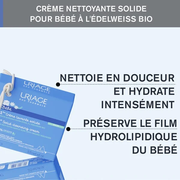 BEBE - 1ère Crème Lavante Solide - Visage et Corps - Tous Types de Peaux, 100g