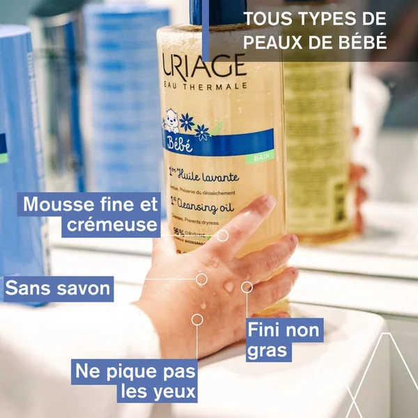 BEBE - 1ère Huile Lavante Protectrice - Visage, Corps et Cheveux - Tous Types de Peaux, 500ml
