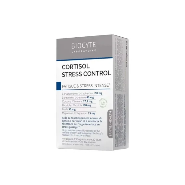 Biocyte Cortisol Stress Control Anti Fatigue & Stress Intense 40 Gélules