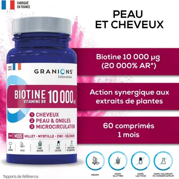 Biotine 10000 µg, 60 Comprimés