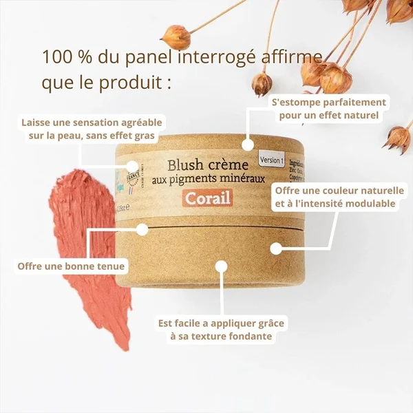 Blush solide crème aux pigments minéraux