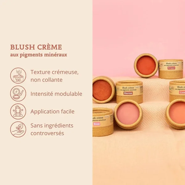 Blush solide crème aux pigments minéraux