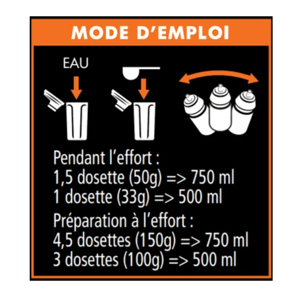 Boisson Energetique -3H Hydratation Pendant L'Effort Saveur Orange, 500G