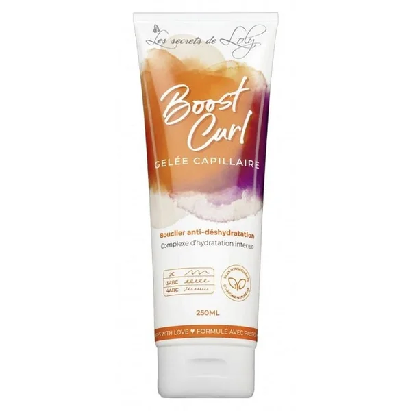 BOOST CURL - Gelée Capillaire Bouclier Anti-Deshydratation - Cheveux Ondulés, Bouclés, Frisés, Crépus, 250ml