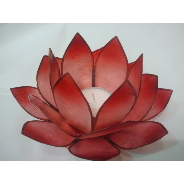 Bougeoir Photophore Fleur de Lotus nacrée - Coloris assortis