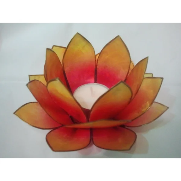 Bougeoir Photophore Fleur de Lotus nacrée - Coloris assortis