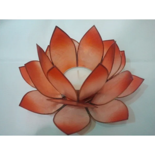 Bougeoir Photophore Fleur de Lotus nacrée - Coloris assortis
