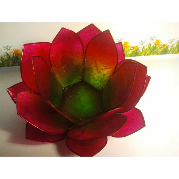 Bougeoir Photophore Fleur de Lotus nacrée - Coloris assortis