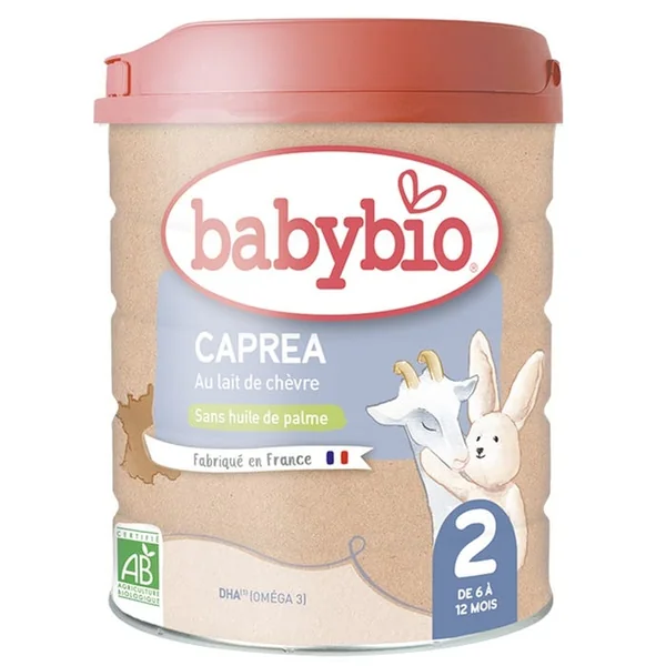 CAPREA - Lait en poudre 2ème ge au Lait de Chèvre Bio - De 6 à 12 mois, 800g