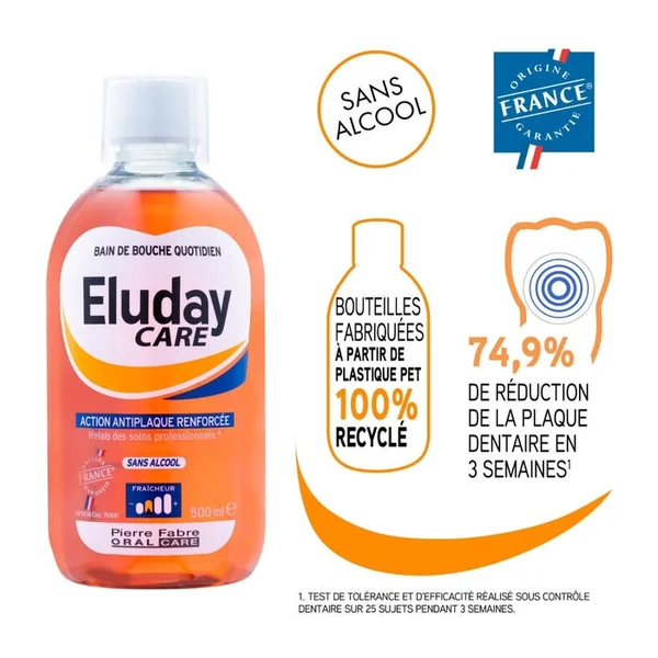 CARE - Bain de Bouche Quotidien Action Antiplaque Renforcée, 500ml