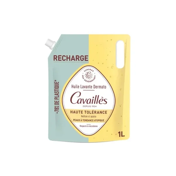 Cavaillès Huile Lavante Dermato Haute Tolérance Éco-Recharge 1 L