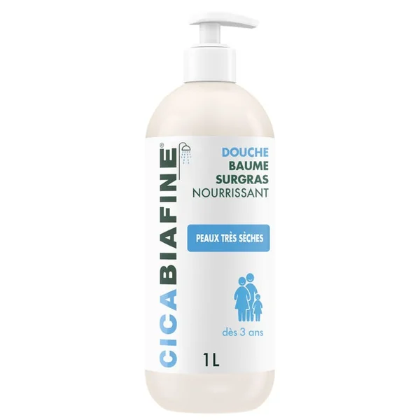 CICABIAFINE - Douche Baume Surgras Nourrissant - Visage et Corps - Peaux Très Sèches, 1L