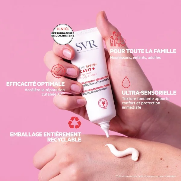 CICAVIT+ - Crème Solaire Soin Apaisant Réparateur Protecteur Anti-Marques SPF50+, 40ml