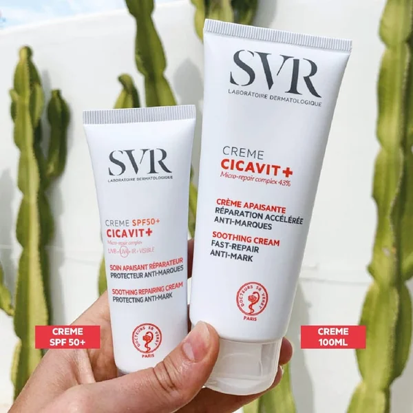 CICAVIT+ - Crème Solaire Soin Apaisant Réparateur Protecteur Anti-Marques SPF50+, 40ml
