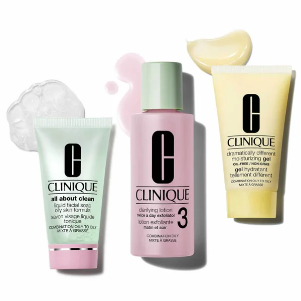 Clinique - Skin School Coffret Routine Nettoyante, Exfoliante et Hydratante