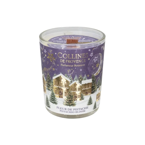 Collines de Provence Bougie de Noël 75 g - Senteur : Fleur de Pistache