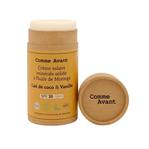 Creme solaire minerale à l'huile de Moringa SPF 30