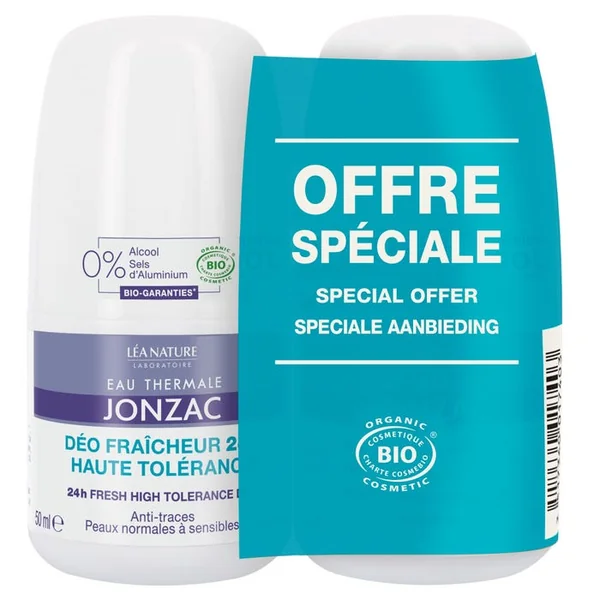 DEODORANT - Roll-On Fraîcheur Hypoallergénique Bio - Peaux Normales à Sensibles, 2x50ml