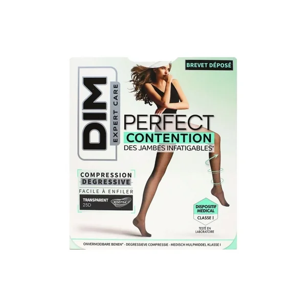 DIM Expert Care Perfect Collant de Contention Noir Transparent 1 Paire - Taille : 2