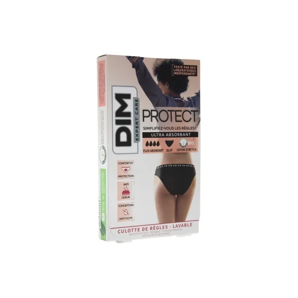 DIM Expert Care Protect Culotte de Règles Lavable Flux Abondant 1 Slip - Taille : 36/38