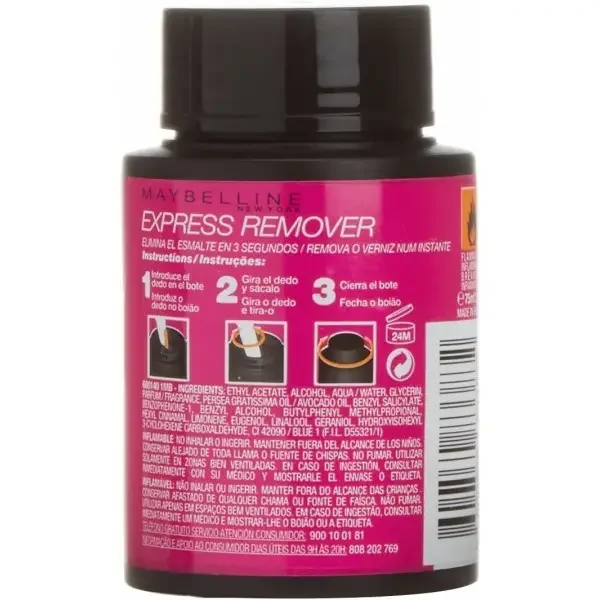 Dissolvant Express Sans Acétone de Maybelline New York