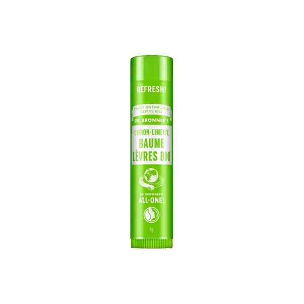 Dr Bronner's Baume Lèvres Bio 4 g - Parfum : Citron-Limette