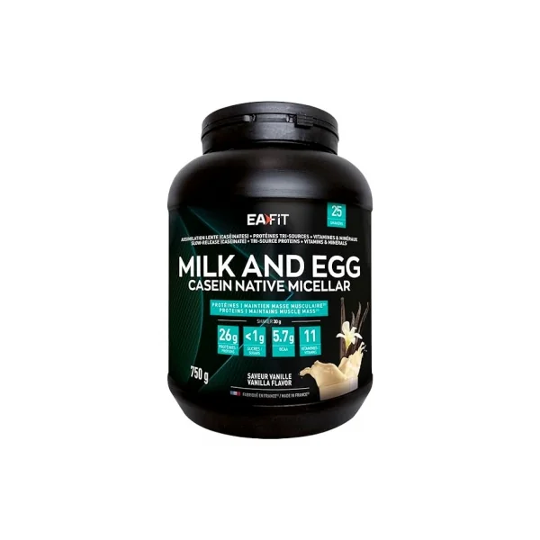 Eafit Construction Musculaire Milk & Egg 95 Micellaire 750 g - Goût : Vanille
