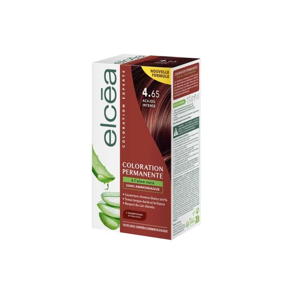 Elcéa Coloration Permanente à l'Aloe Vera 122 ml - Coloration : 4.65 Acajou Intense