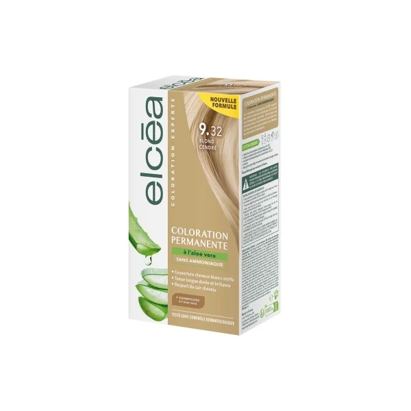 Elcéa Coloration Permanente à l'Aloe Vera 122 ml - Coloration : 9.32 Blond Cendré