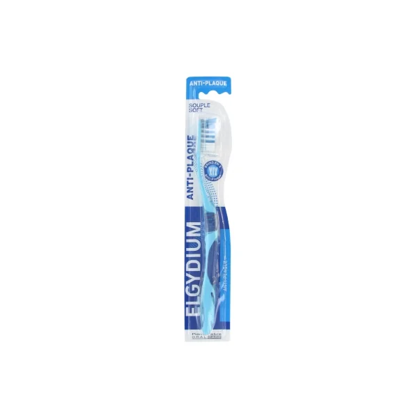 Elgydium Anti-Plaque Brosse à Dents Souple - Couleur : Turquoise