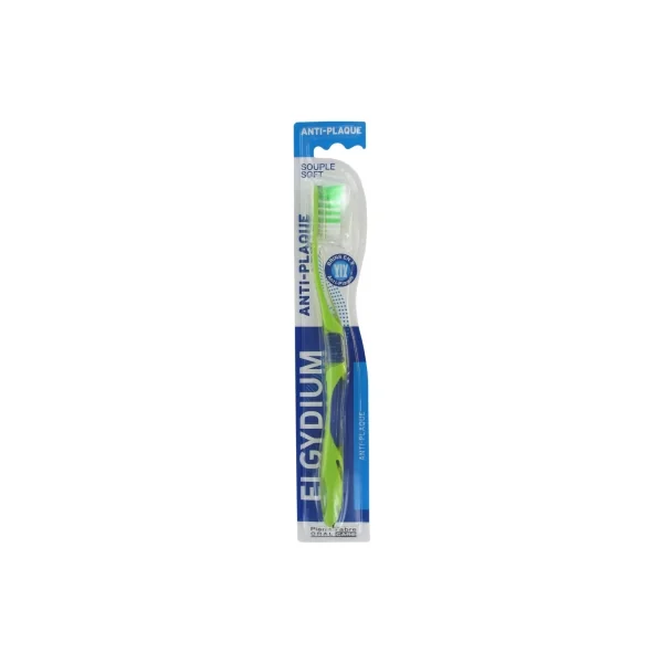 Elgydium Anti-Plaque Brosse à Dents Souple - Couleur : Vert