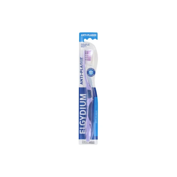 Elgydium Anti-Plaque Brosse à Dents Souple - Couleur : Violet