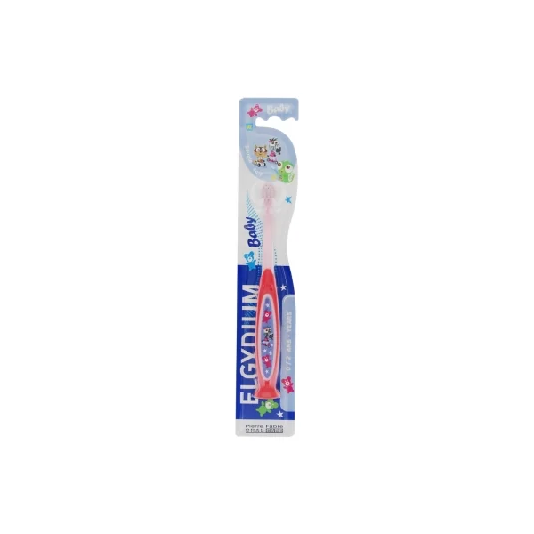 Elgydium Baby Brosse à Dents Souple 0/2 ans - Couleur : Rose