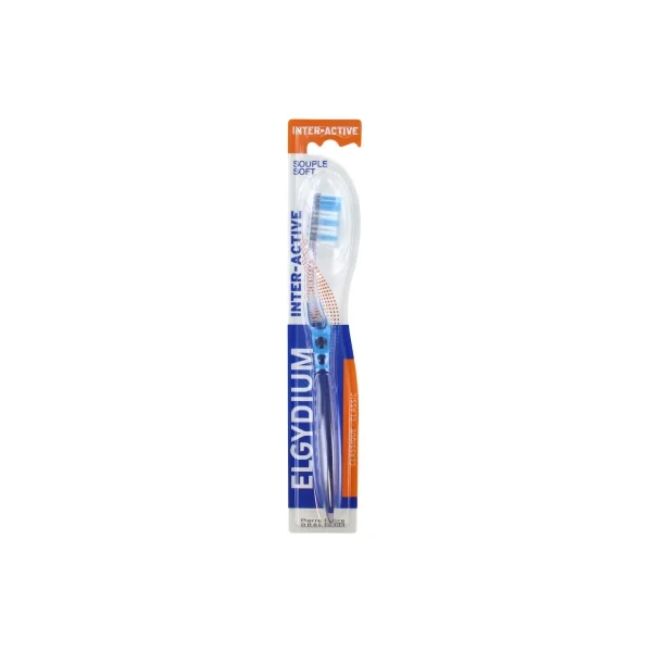 Elgydium Brosse à Dents Inter-Active Souple - Couleur : Bleu