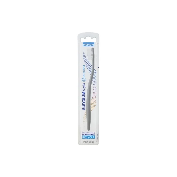 Elgydium Style Recycled Brosse à Dents Medium - Couleur : Gris Clair